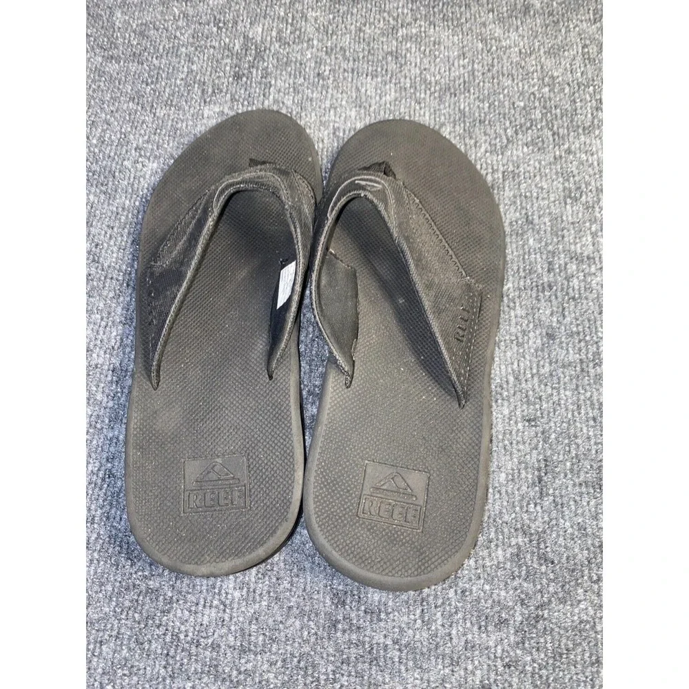 Reef‎ Flip Flop Sandal Men 8 Black Synthetic Upper & Outsole Fanning US7380349